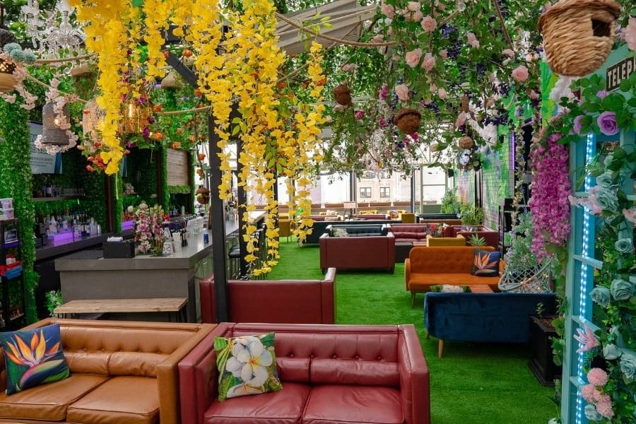 A trendy rooftop brunch spot in Lower Manhattan: Highkey Rainforest Rooftop image 2