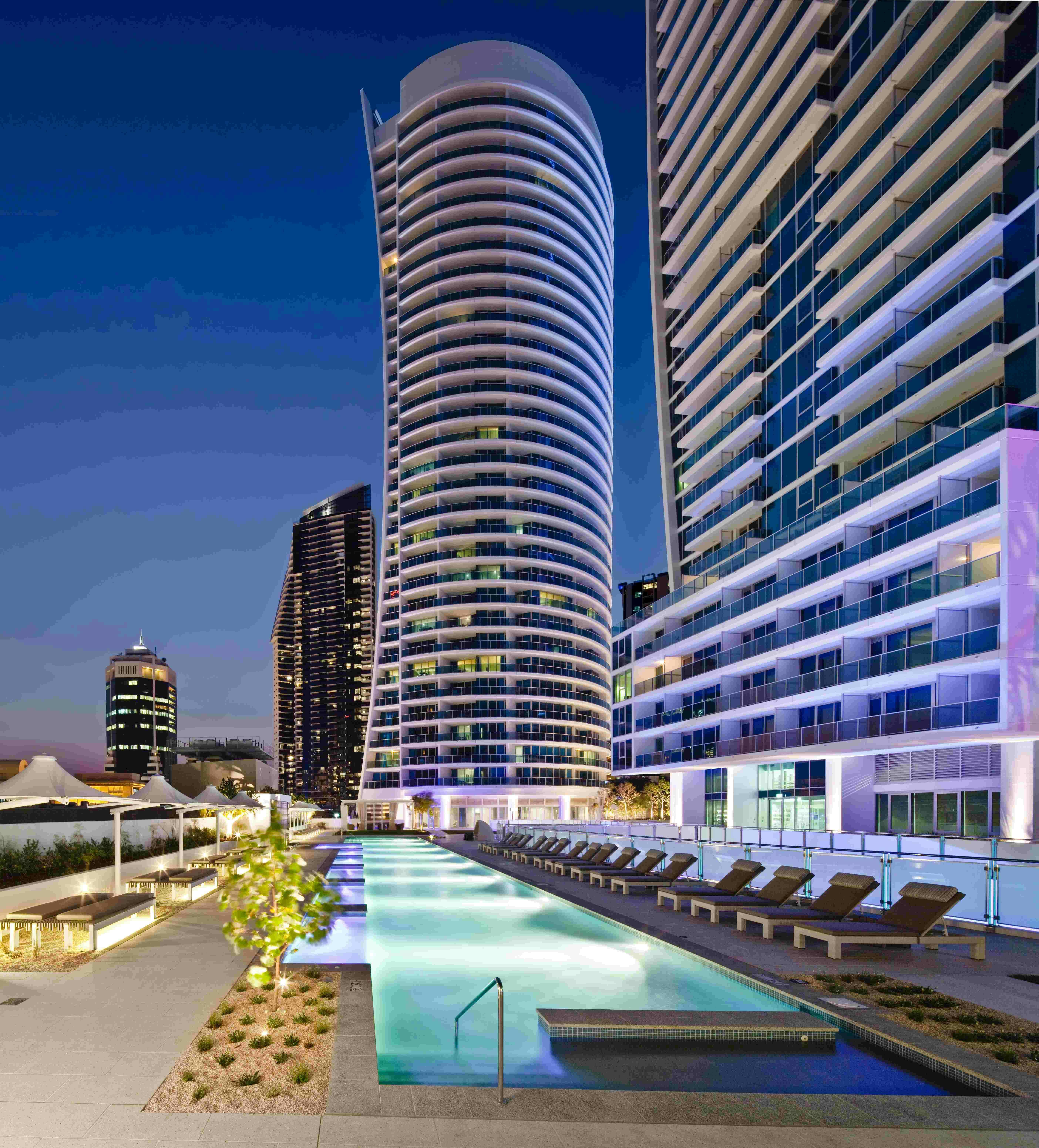 Hilton Surfers Paradise Hotel & Residences | View of Pool at Nighttime | Venue Hire Gold Coast | 3