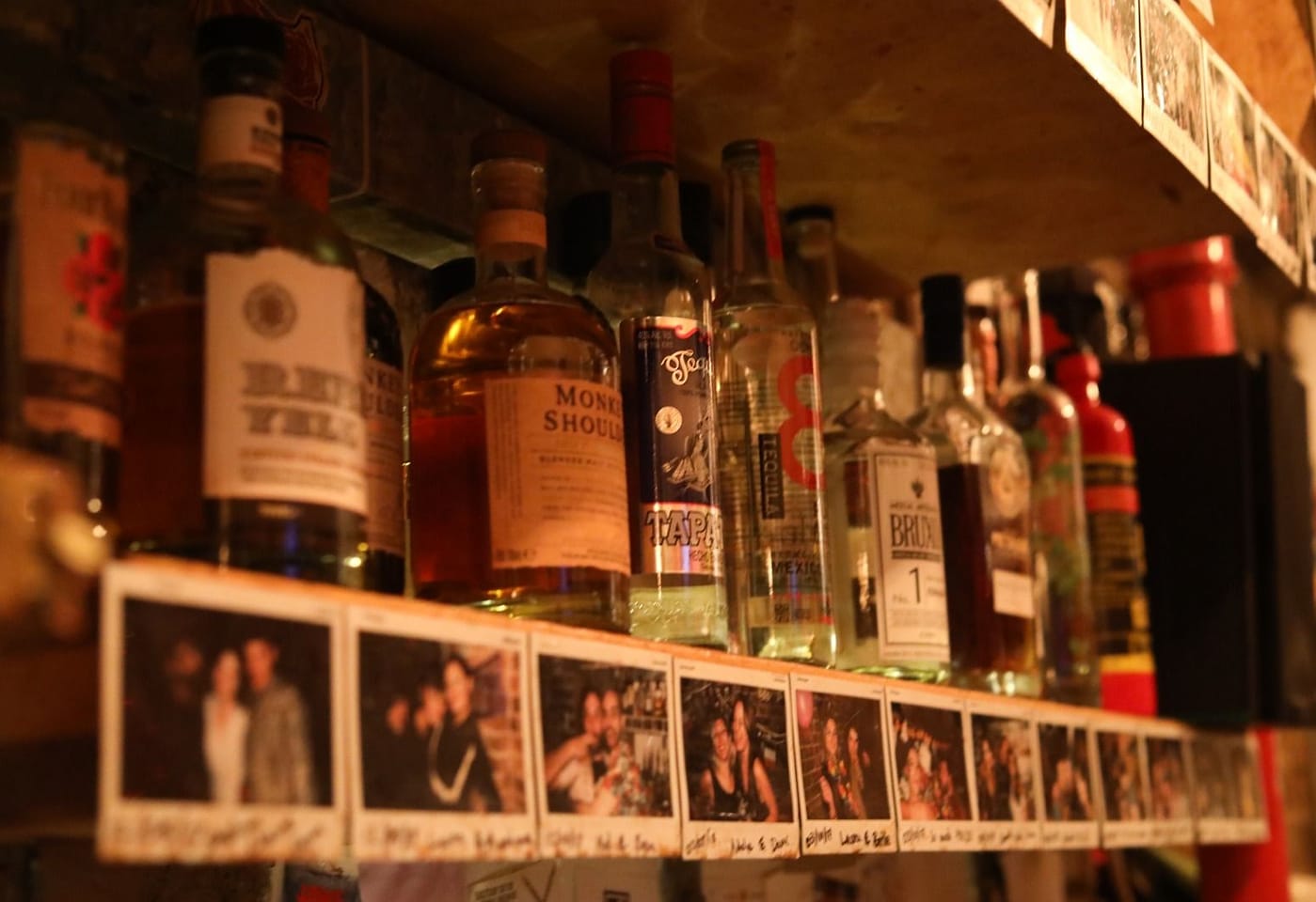 bottles behind the bar at home bar in old street in london