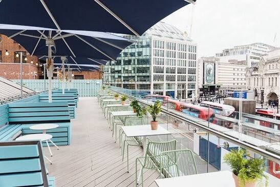 A Christmas party venue with stunning city views: The Roof Terrace at Market Halls Victoria 1