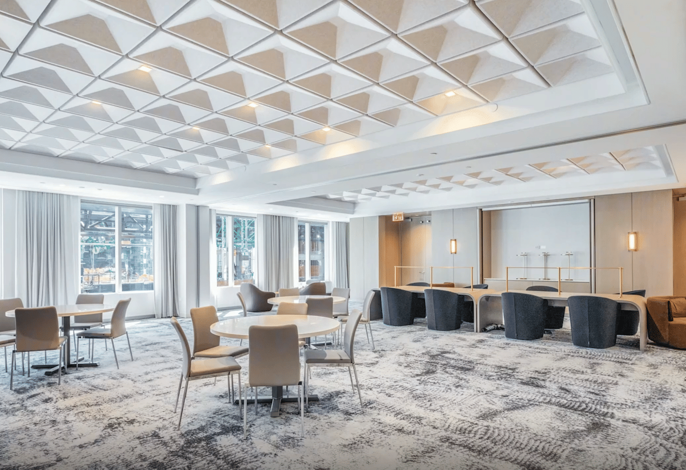 An elegant, minimalist event venue in a maximalist area: 3 Times Square 1