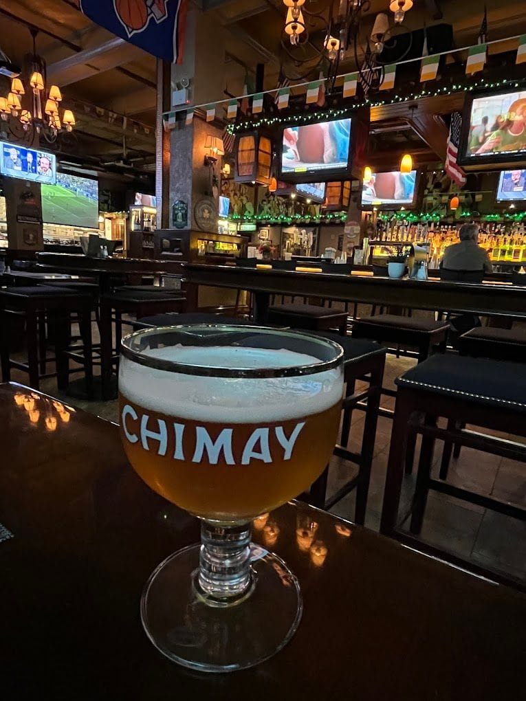 A beer at The Keg, a sports bar in NYC. 