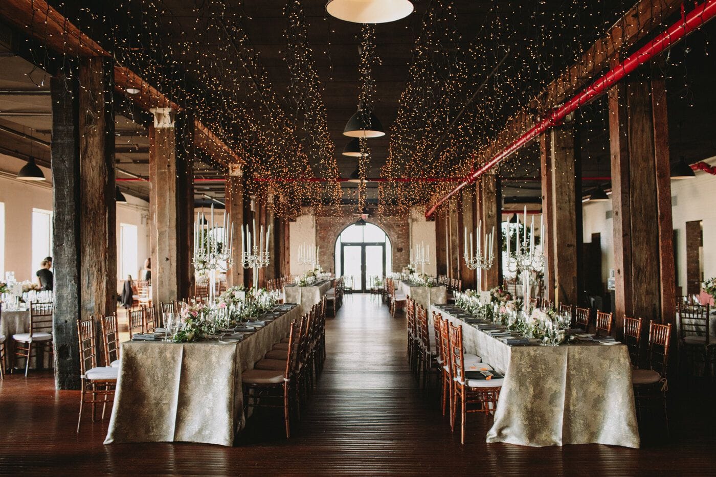 A private events space at The Liberty Warehouse, a graduation party venue in NYC.