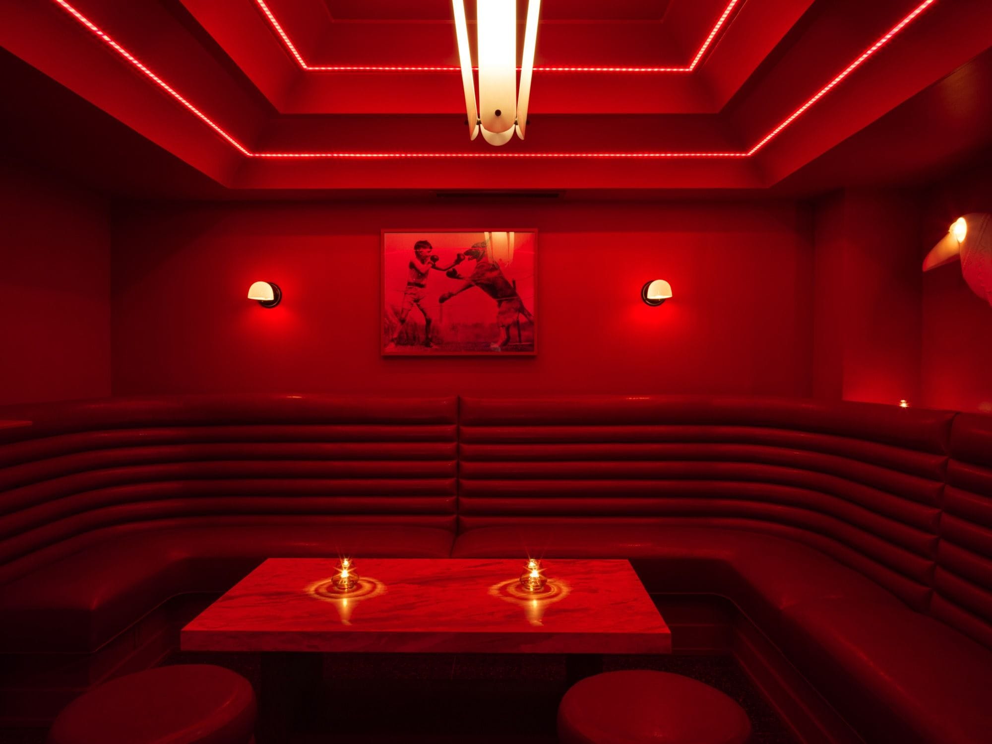 red room interior of mister paradise east village party venue new york