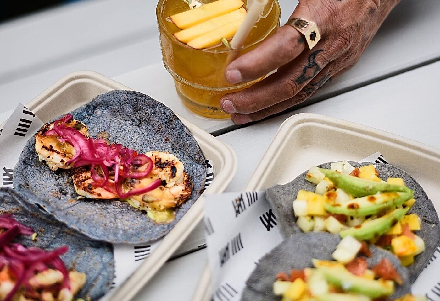 street tacos and a cocktail at nine lives cocktail bar in bermondsey london