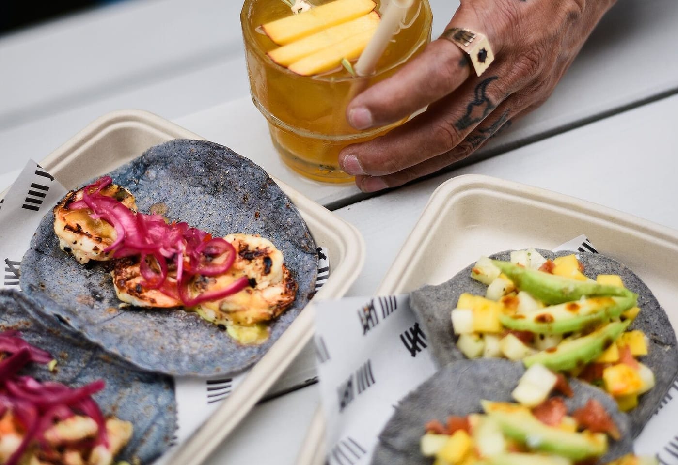 street tacos and a cocktail at nine lives cocktail bar in bermondsey london
