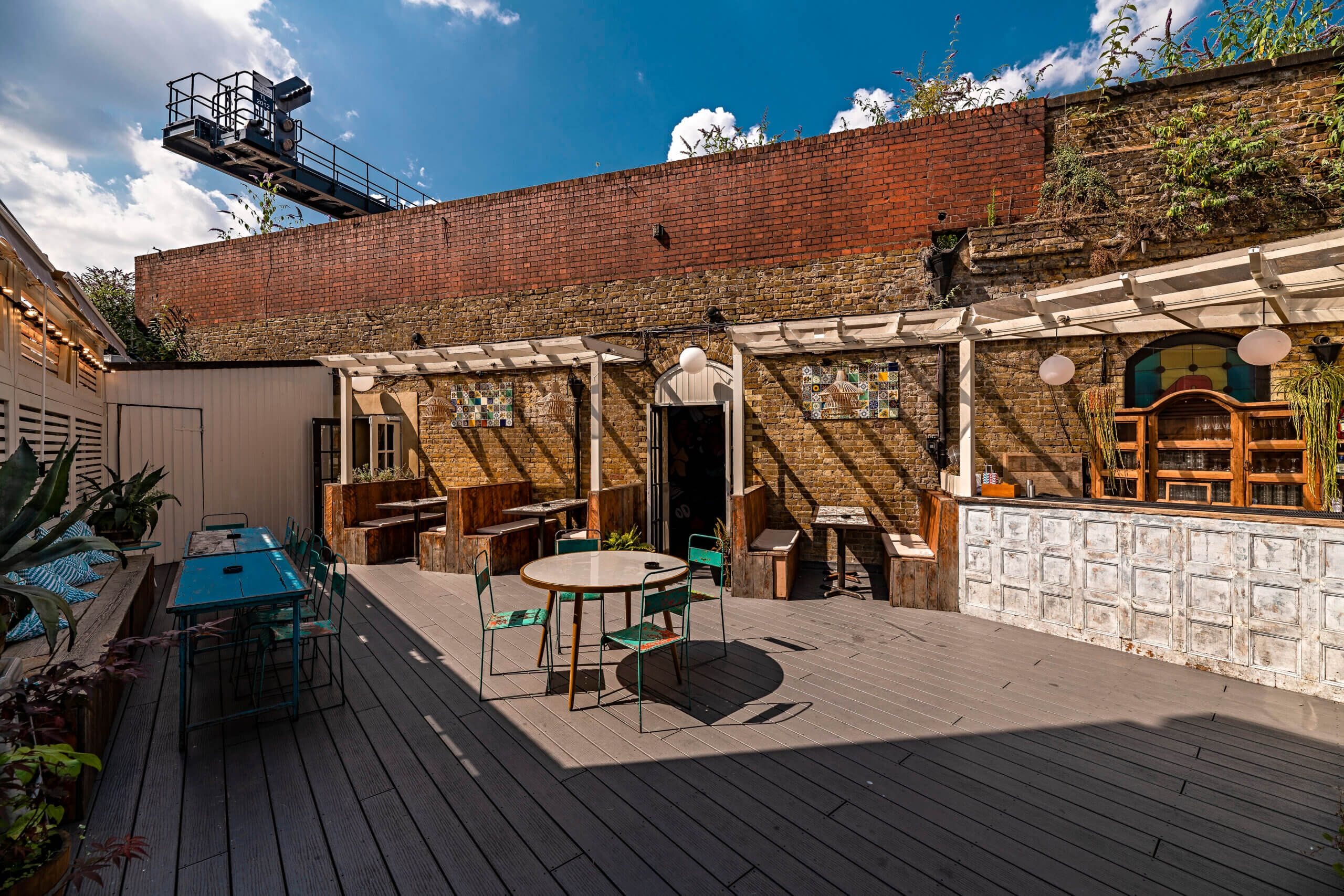 the outdoor terrace of London Bridge bar and music venue Omeara