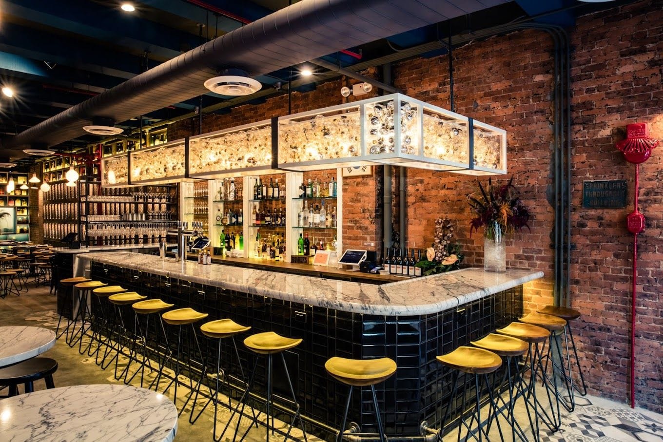 The counter at Osamil, one of the best bars in Manhattan, NYC.