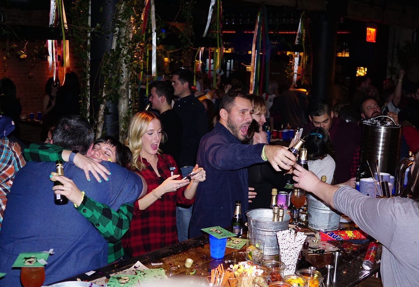 People partying at Porchlight, a bar for celebrating 21st birthdays in New York.