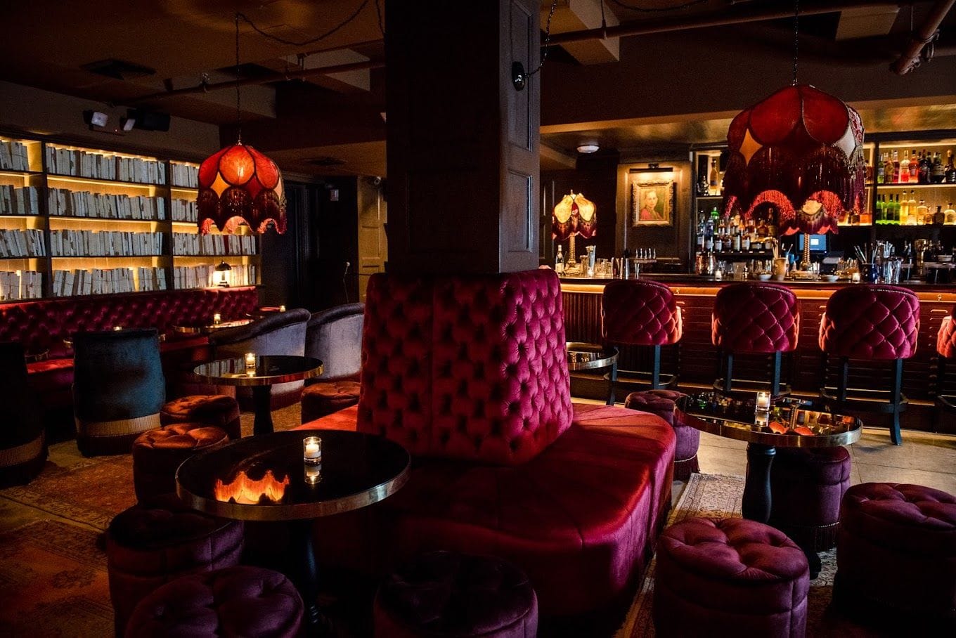 The interior of The Ragtrader & Bo Peep Cocktail and Highball Store, one of the best bars in Manhattan, NYC.