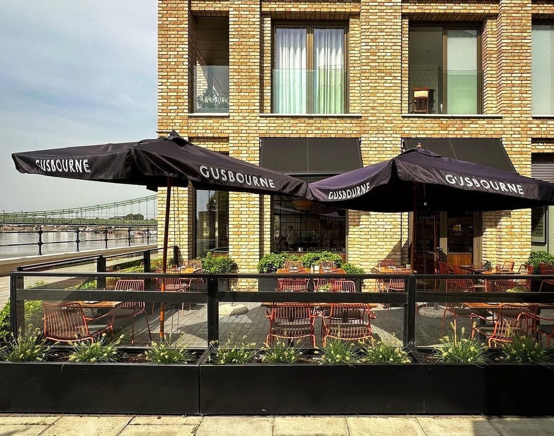 terrace of interior of sams riverside hammersmith river bar