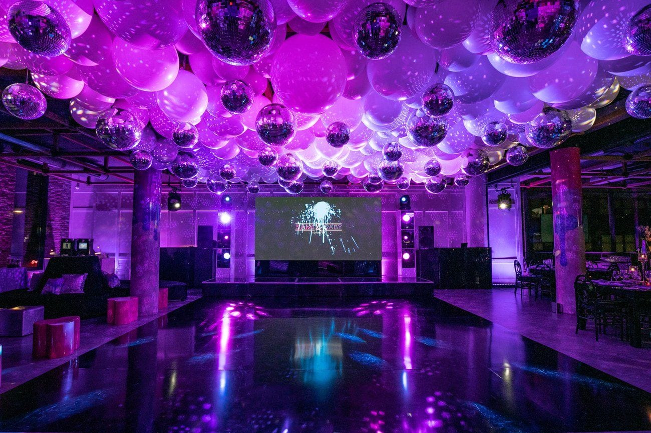 An event space at SECOND, a bar/bat mitzvah venue in NYC. 