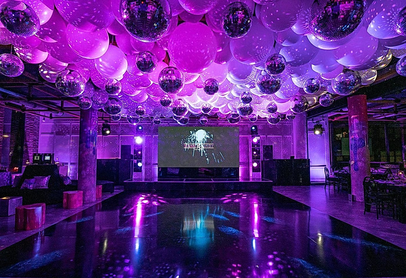 An event space at SECOND, a bar/bat mitzvah venue in NYC.