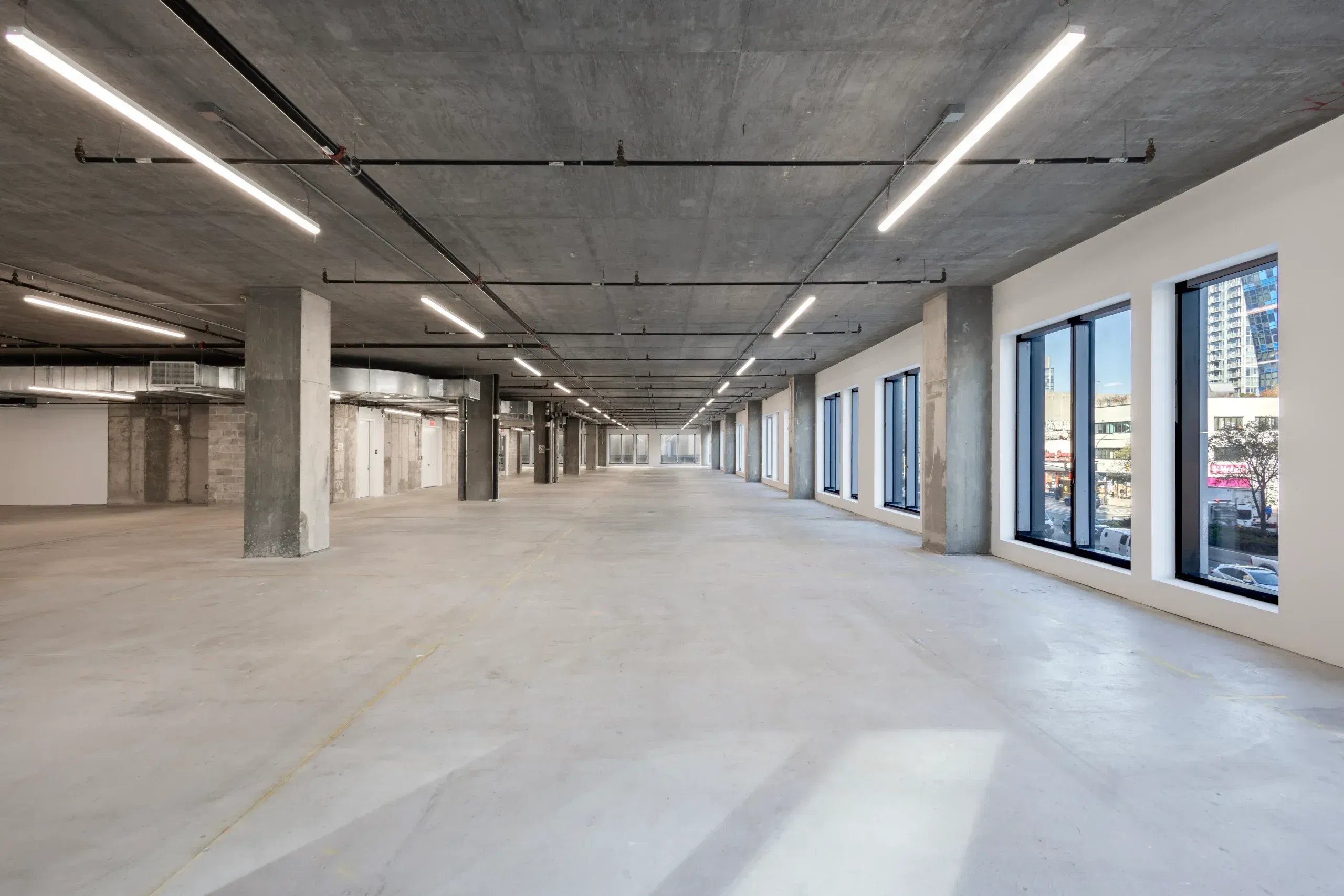  A large open space in Skylight at Essex Crossing, a conference venue on the Lower East Side in NYC.