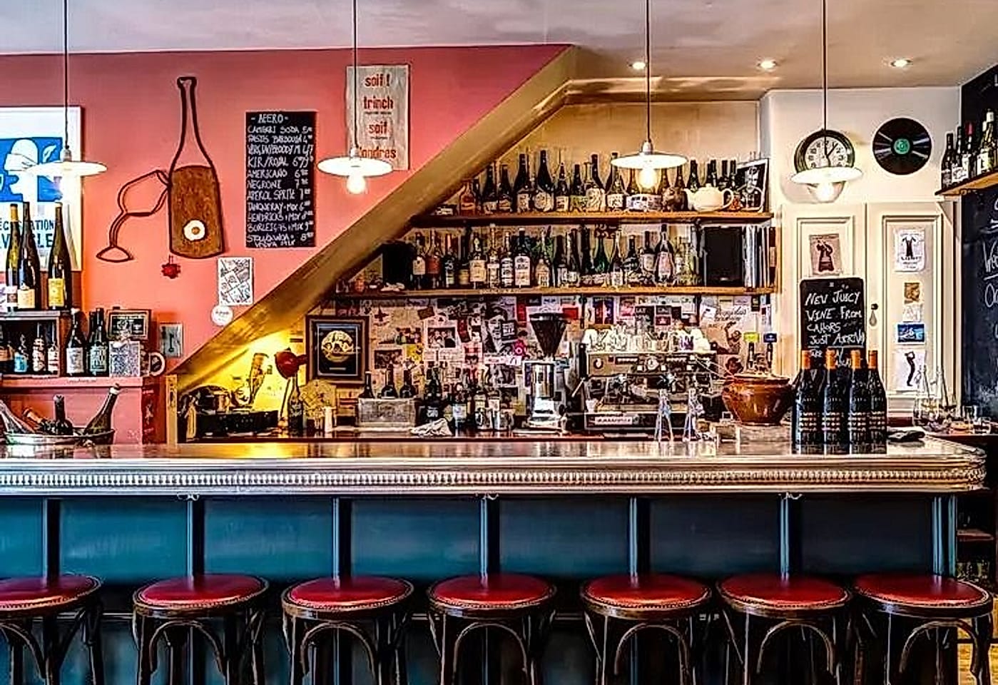 interior of soif wine bar and shop clapham bar london