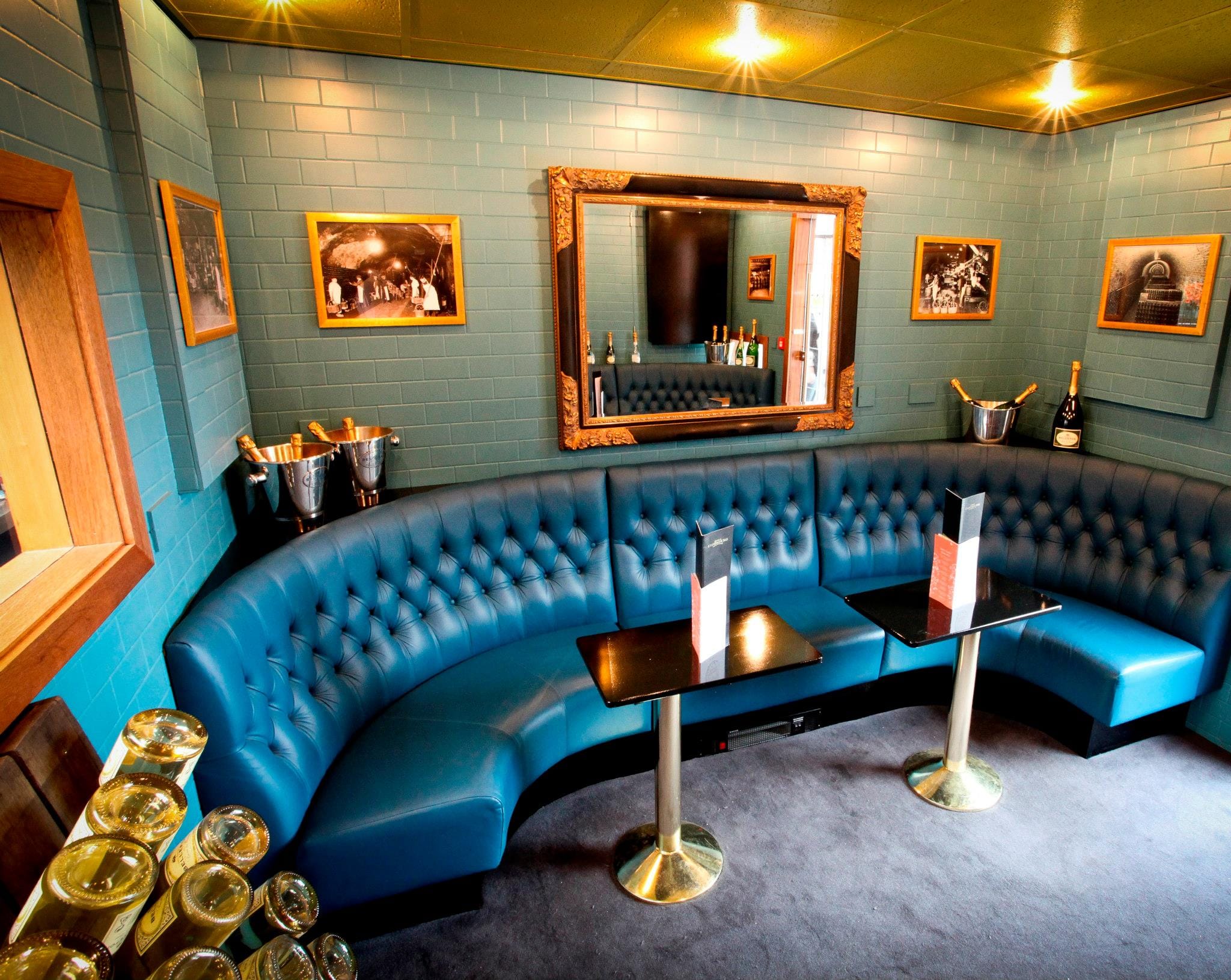 interior of st pancras brasserie and champagne bar in kings cross london