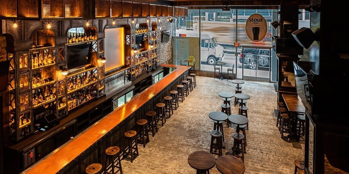 stout sports bar bryant park midtown party venue nyc
