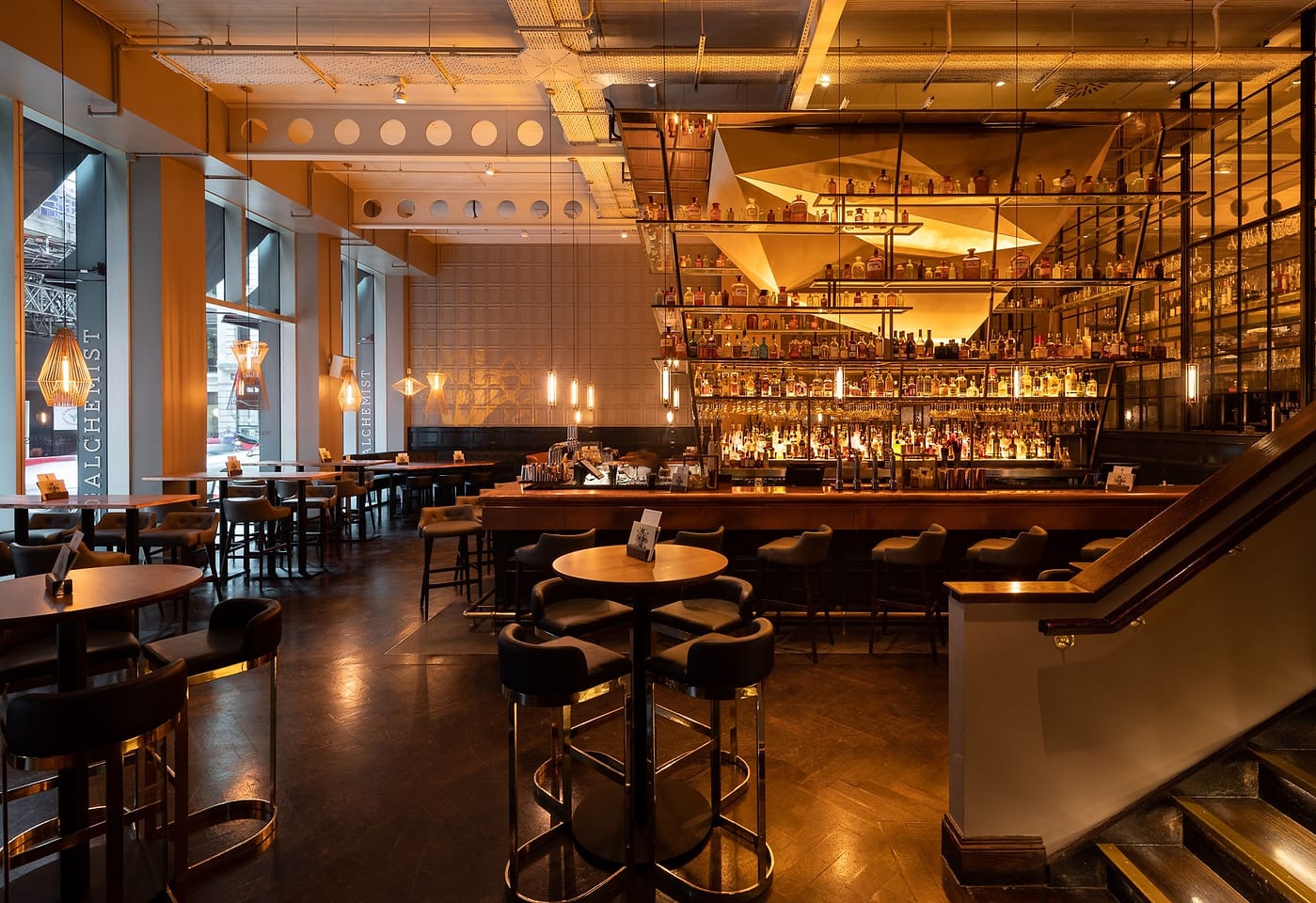 interior of the alchemist bevis marks liverpool street cocktail bar london