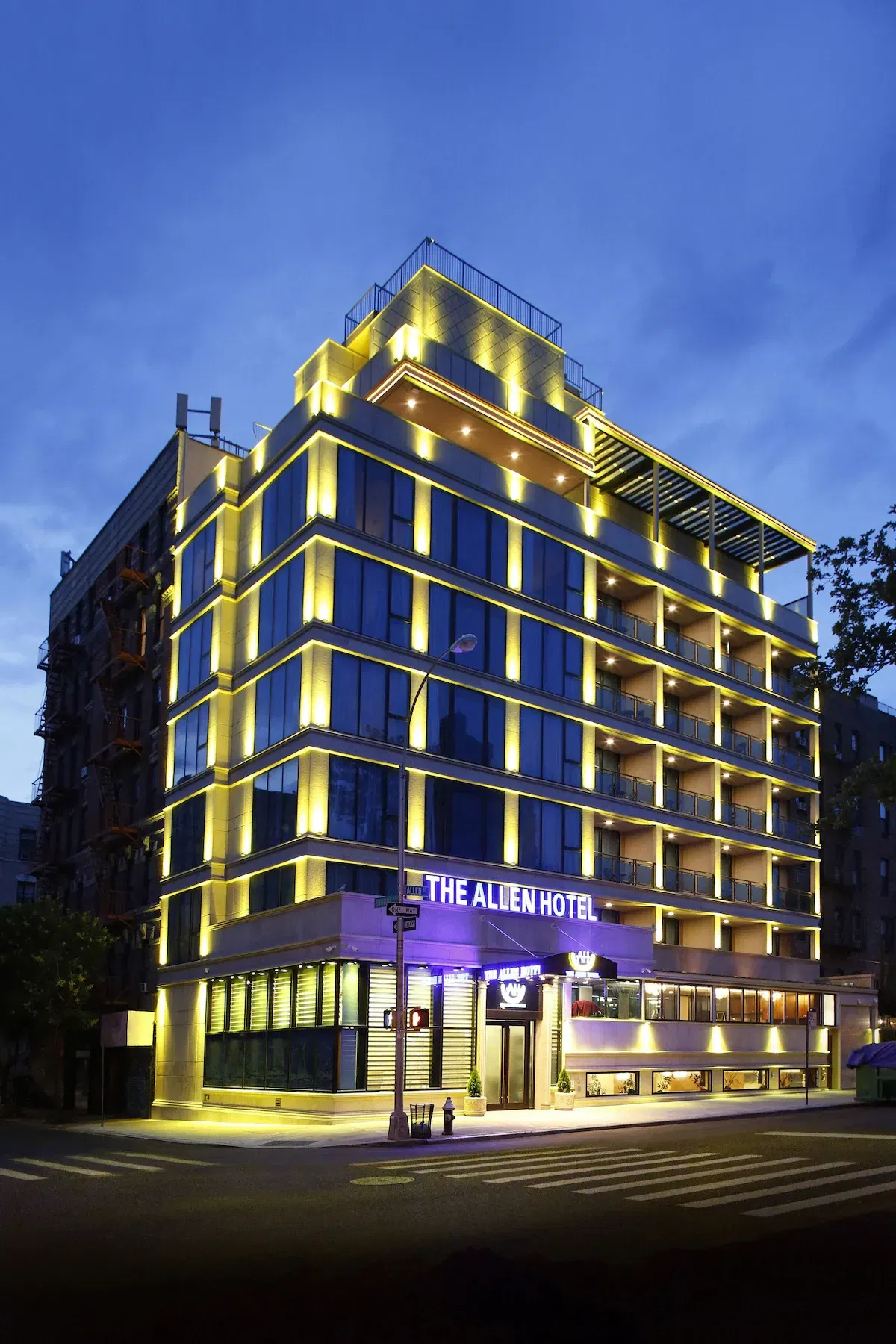 The exterior of the Allen Hotel, a conference venue on the Lower East Side in NYC.