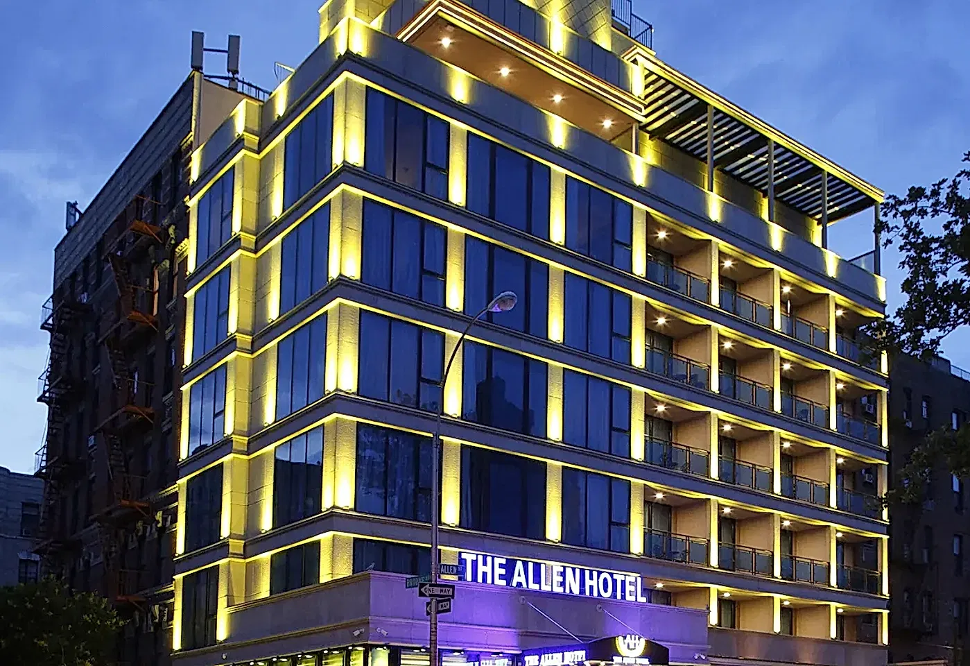 The exterior of the Allen Hotel, a conference venue on the Lower East Side in NYC.