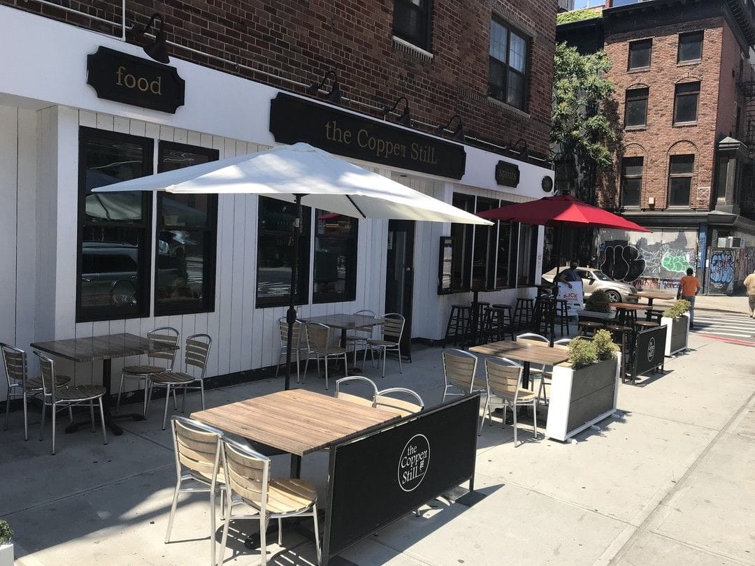 Endless pub food and whiskey at this East Village outdoor bar: The Copper Still 1