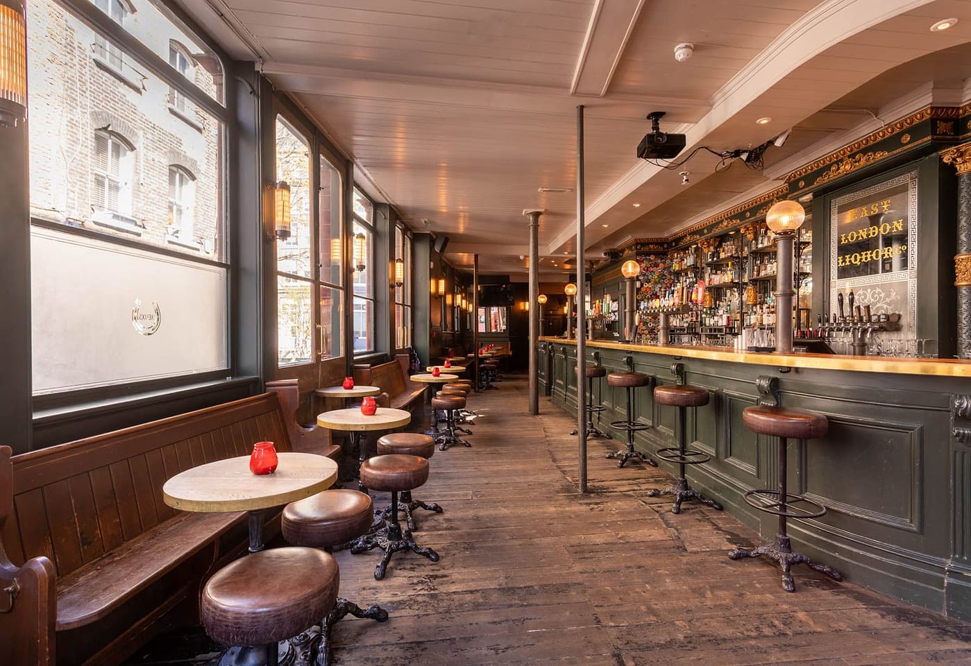 the vintage bar in the griffin pub in old street in london