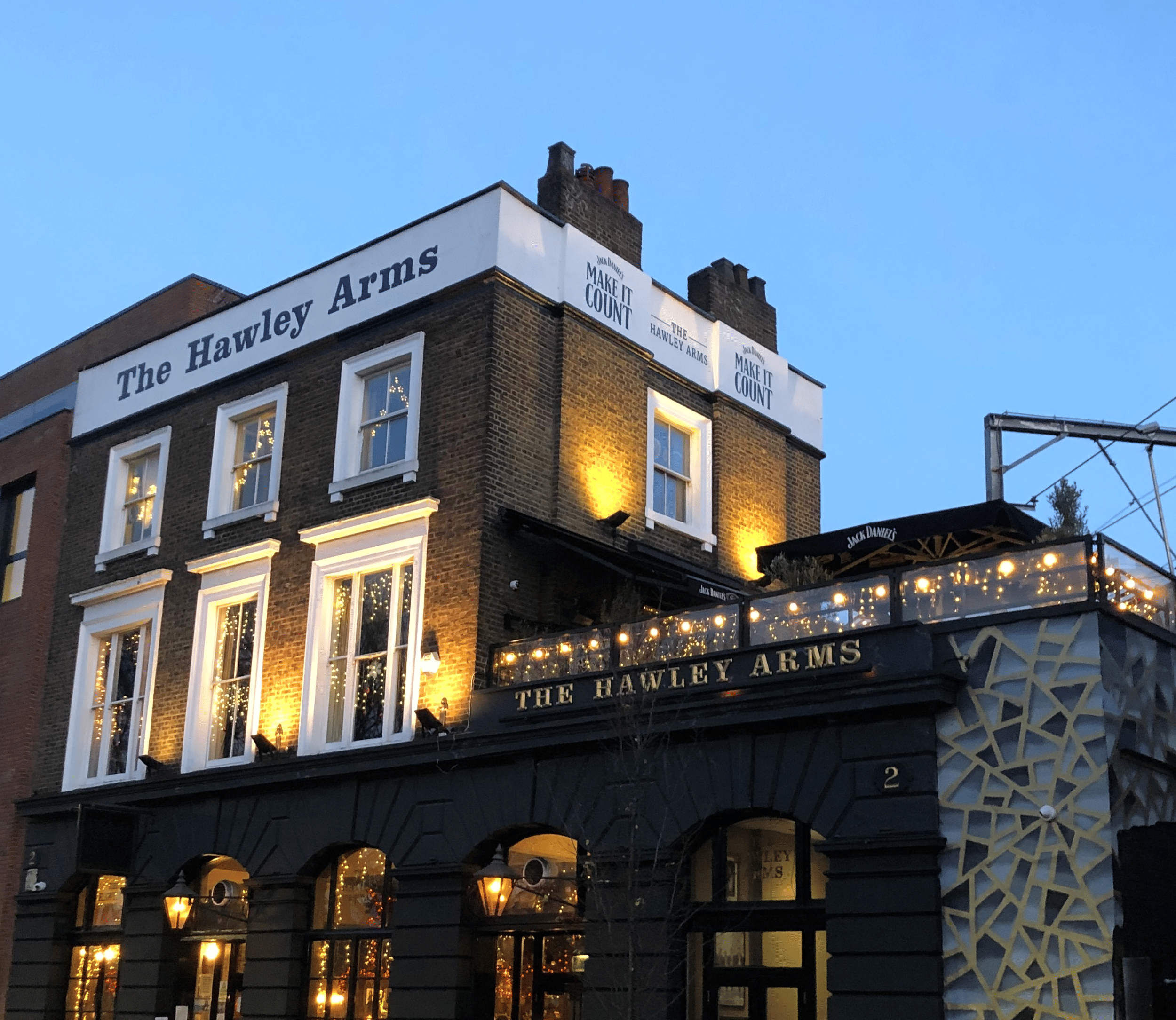 exterior of the hawley arms pub camden bar in camden town london