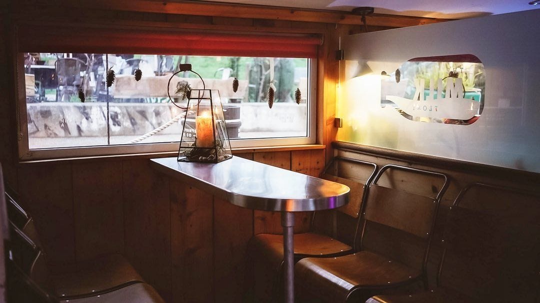 interior of the milk float in hackney wick london