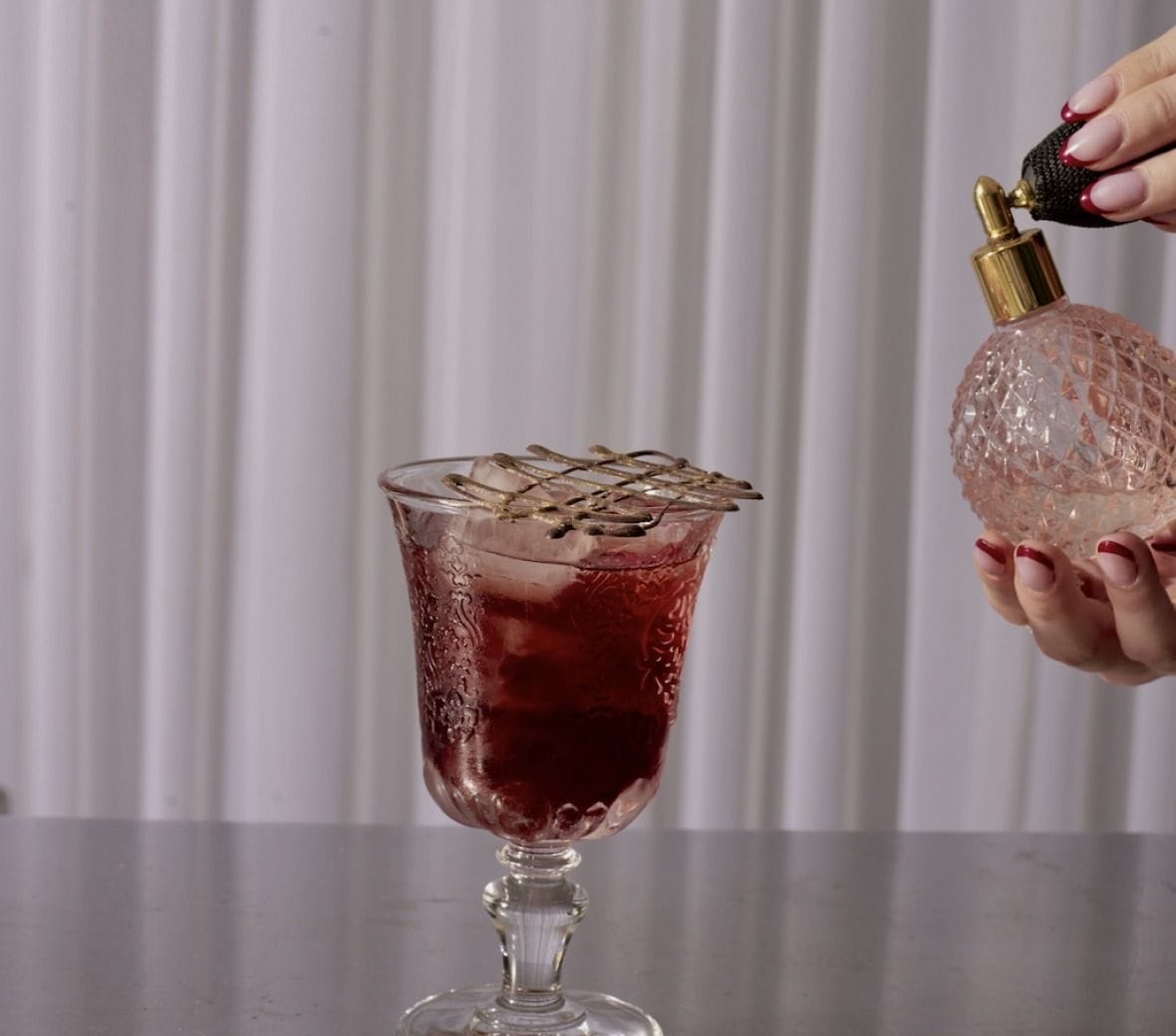 cocktail at the purple bar in fitzrovia london bar