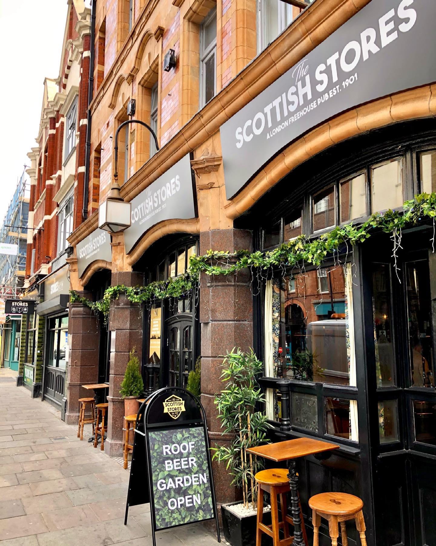 exterior of the scottish stores pub in kings cross london