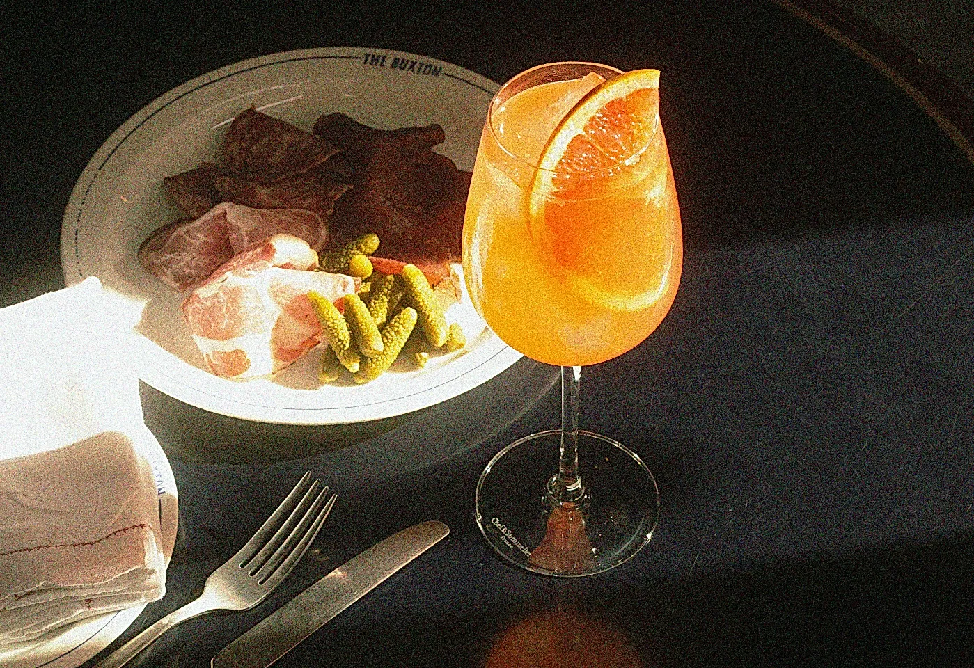 food and a spritzer at these days aperitivo bar in bermondsey london