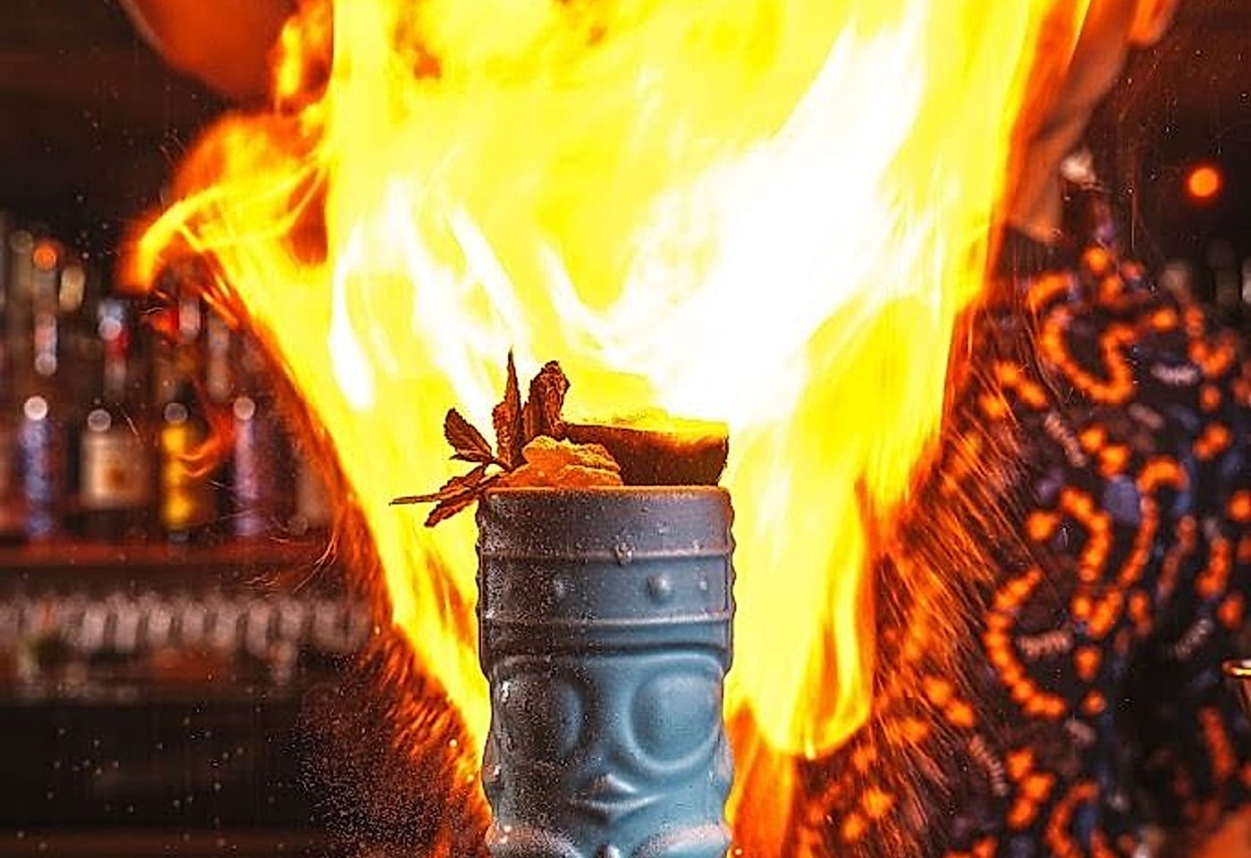 tiki cocktail at tiki hideaway manchester