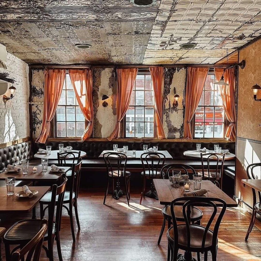 The interior of Tiny & The Bar Upstairs, one of the best bars in Manhattan, NYC.